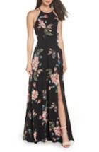 Women's Jenny Yoo Collection Kayla Ohana Print Gown (similar To 14w) - Black