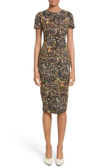 Women's Victoria Beckham Marble Jacquard Dress Us / 8 Uk - Black