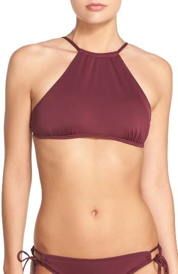 Women's The Bikini Lab High Neck Bikini Top - Burgundy