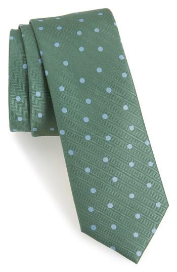 Men's The Tie Bar Jackson Dot Silk Tie, Size - Green
