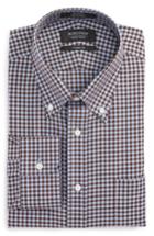 Men's Nordstrom Men's Shop Classic Fit Non-iron Gingham Dress Shirt .5 - 33 - Metallic (online Only)