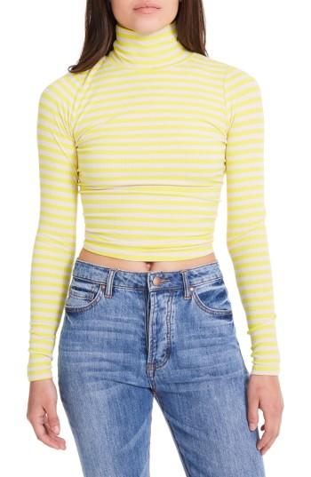 Women's Afrm Hunter Shirred Back Crop Top - Yellow