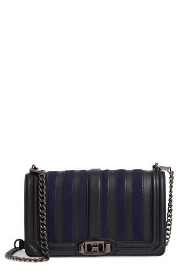 Rebecca Minkoff Love Stripe Quilted Crossbody Bag - Blue