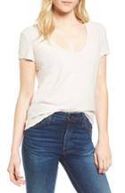 Women's James Perse Deep V-neck Tee - White