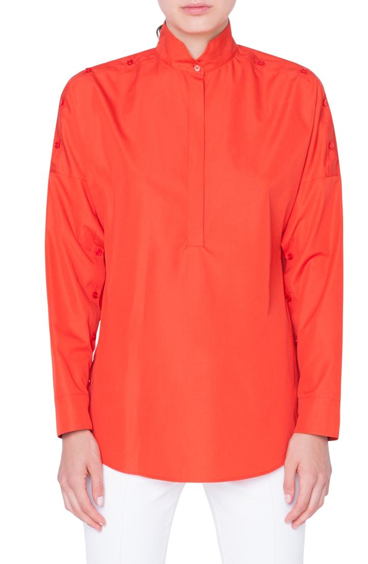 Women's Akris Punto Button Sleeve Tunic Top