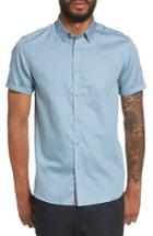 Men's Ted Baker London Lashore Basketweave Print Woven Shirt (m) - Blue