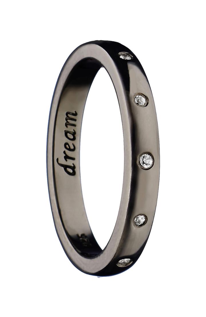 Women's Monica Rich Kosann Dream Black Rhodium & White Sapphire Poesy Ring Charm
