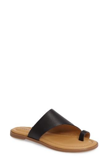 Women's Lucky Brand Anora Toe-loop Sandal .5 M - Black