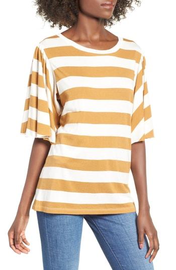 Women's Bp. Flutter Sleeve Tee, Size - Brown