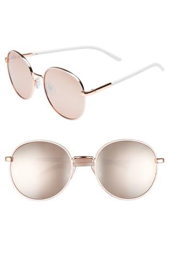 Women's Bp. 55mm Round Sunglasses - White/ Rose Gold