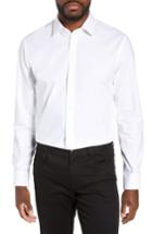 Men's Nordstrom Men's Shop Tech-smart Trim Fit Stretch Pinpoint Dress Shirt .5 - 32/33 - White