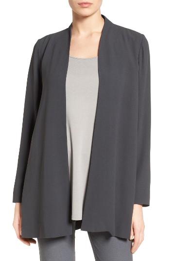 Women's Eileen Fisher Silk Kimono Jacket, Size - Grey