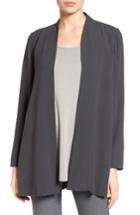 Women's Eileen Fisher Silk Kimono Jacket, Size - Grey