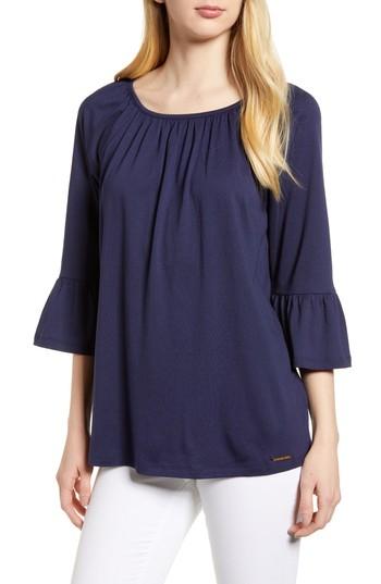 Women's Michael Michael Kors Ruffled Cuff Peasant Top - Blue