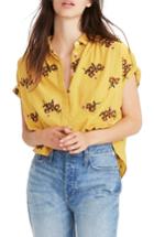 Women's Madewell Embroidered Hilltop Shirt, Size - Yellow