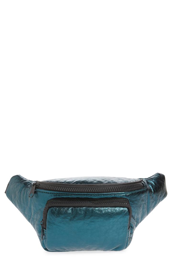 Jane & Berry Metallic Faux Leather Belt Bag - Green