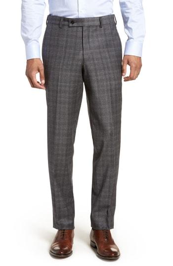 Men's Ted Baker London Jefferson Flat Front Solid Wool Trousers R - Burgundy