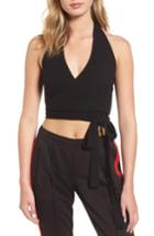 Women's Afrm Belle Wrap Halter Top - Black