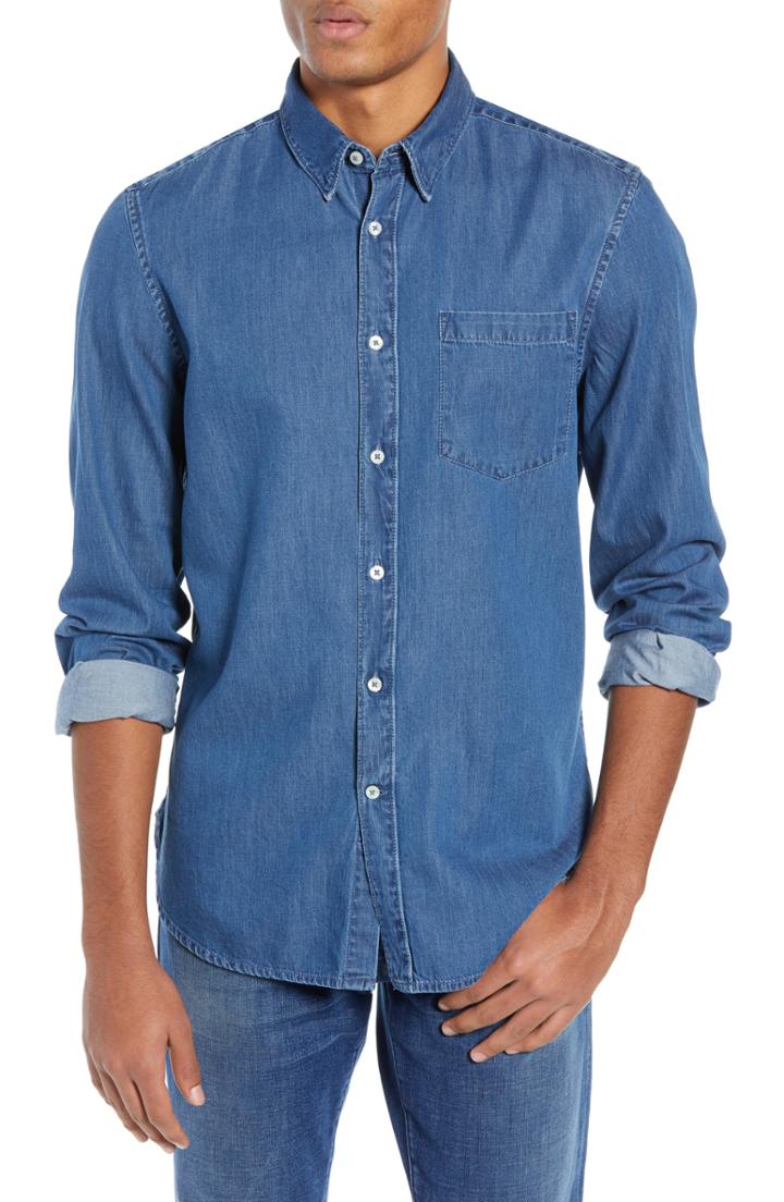 Men's French Connection Fit Denim Shirt, Size Small - Blue
