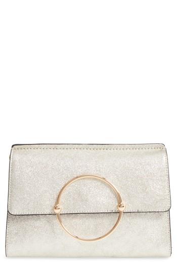 Milly Metallic Leather Clutch -