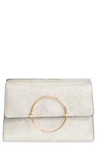 Milly Metallic Leather Clutch -