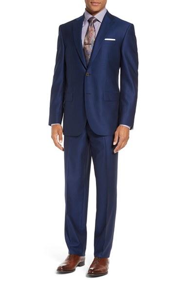 Men's David Donahue Ryan Classic Fit Solid Wool Suit