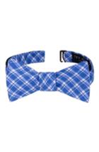 Men's Ted Baker London Plaid Cotton & Silk Bow Tie, Size - Blue