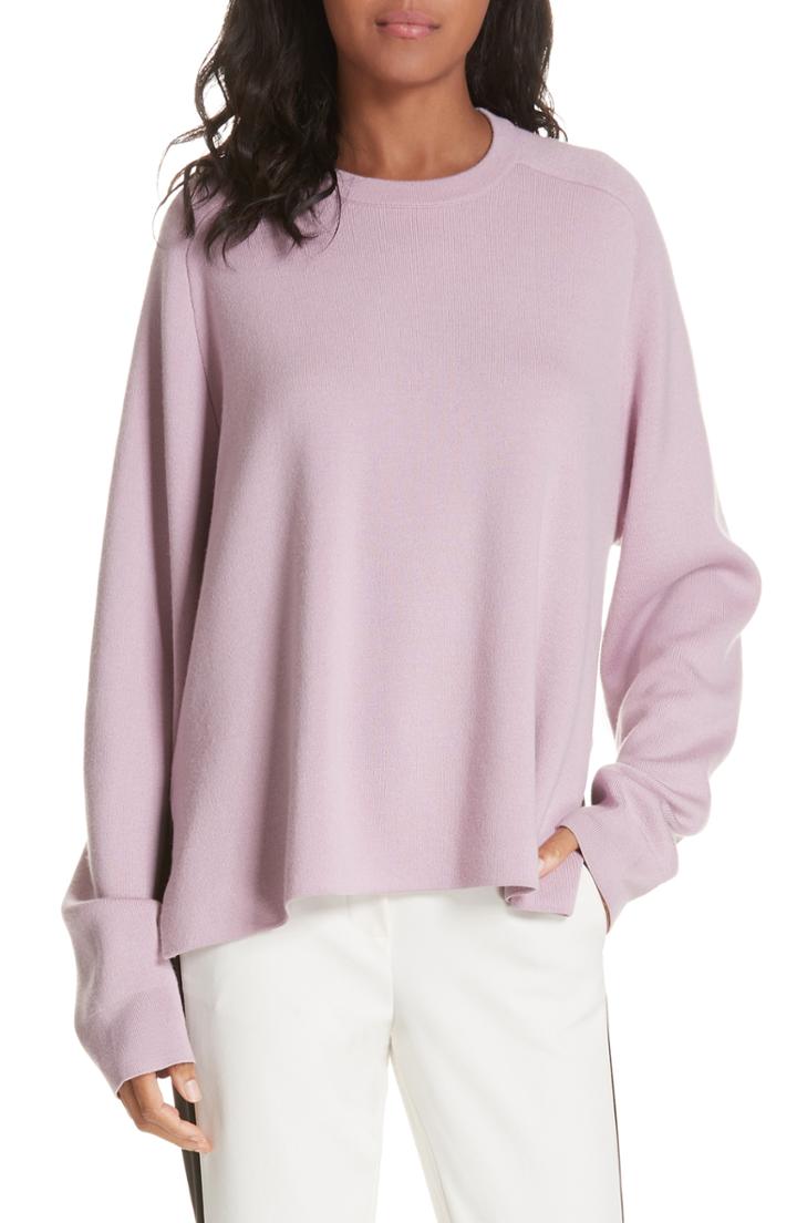 Women's Tibi Silk Back Merino Wool Sweater, Size - Pink