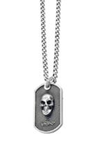 Men's King Baby Skull Dog Tag Pendant Necklace