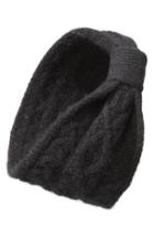 L. Erickson Convertible Cable Knit Cashmere Head Wrap, Size - Black