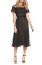 Women's Tadashi Shoji Lace & Chiffon A-line Dress - Black