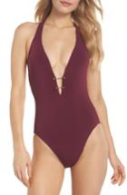 Women's Robin Piccone Luca Halter One-piece Swimsuit - Red
