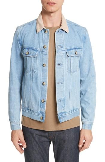 Men's A.p.c. Veste Howl Denim Jacket, Size - Blue
