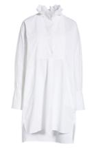 Women's Isabel Marant Etoile Milena Ruffle Neck Shirtdress Us / 38 Fr - White