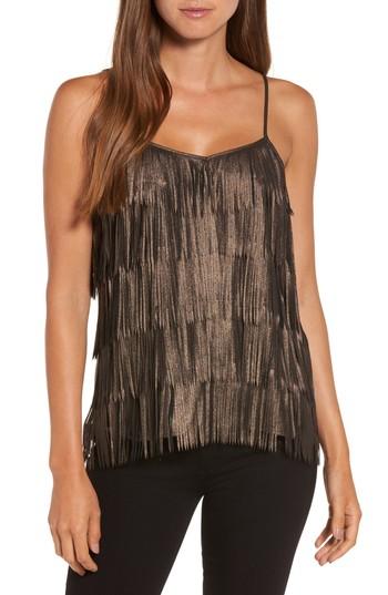 Women's Trouve Metallic Fringe Tank, Size - Metallic