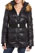 Women's S13 'nicky' Quilted Coat With Removable Faux Fur Trimmed Hood, Size - Green