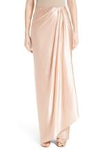 Women's Marchesa Grecian Draped Satin Georgette Wrap Skirt - Pink