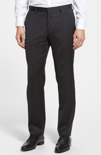 Men's Boss Hugo Boss 'genesis' Flat Front Wool Blend Trousers
