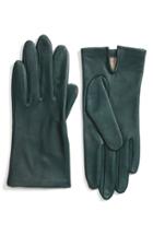 Women's Fownes Brothers Short Leather Gloves - Green