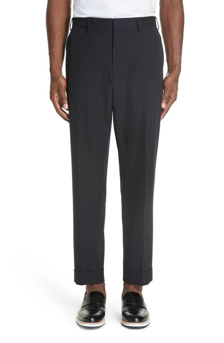Men's Dries Van Noten Philip Fit Cotton Pants, Size 48 Eu - Blue