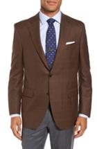 Men's Peter Millar Classic Fit Windowpane Wool Sport Coat R - Brown
