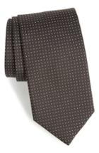 Men's David Donahue Dot Silk Tie, Size - Black