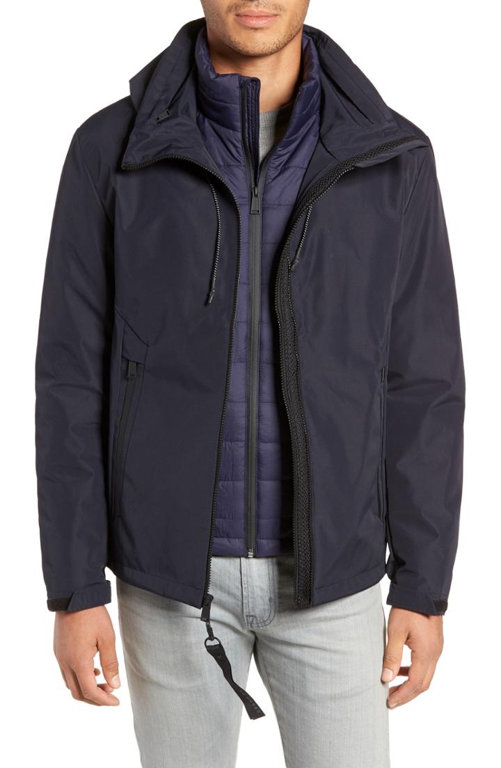 Men's Cole Haan 3-in-1 Rain Jacket, Size - Blue