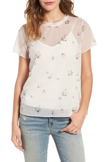 Women's Hinge Sheer Mesh Tee, Size - Pink