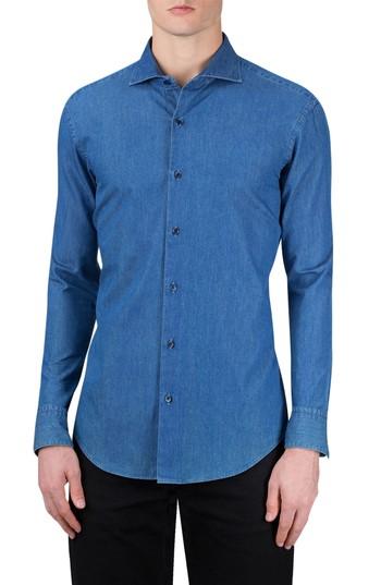 Men's Bugatchi Classic Fit Chambray Sport Shirt