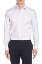 Men's Calibrate Trim Fit Non-iron Stretch Solid Dress Shirt 34/35 - Purple
