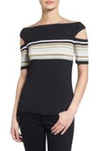 Women's Bailey 44 Stripe Off The Shoulder Top - Black