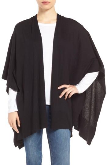Women's Nordstrom Knit Poncho, Size - Black