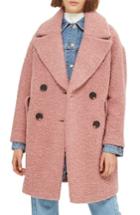 Women's Topshop Alicia Boucle Slouch Coat - Pink