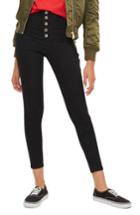 Women's Topshop Joni Button Fly Super Skinny Jeans X 30 - Black